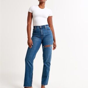 Abercrombie & Fitch Women's Classic Blue Straight Leg Jeans